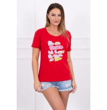 Női PERFECT MI5406 piros póló