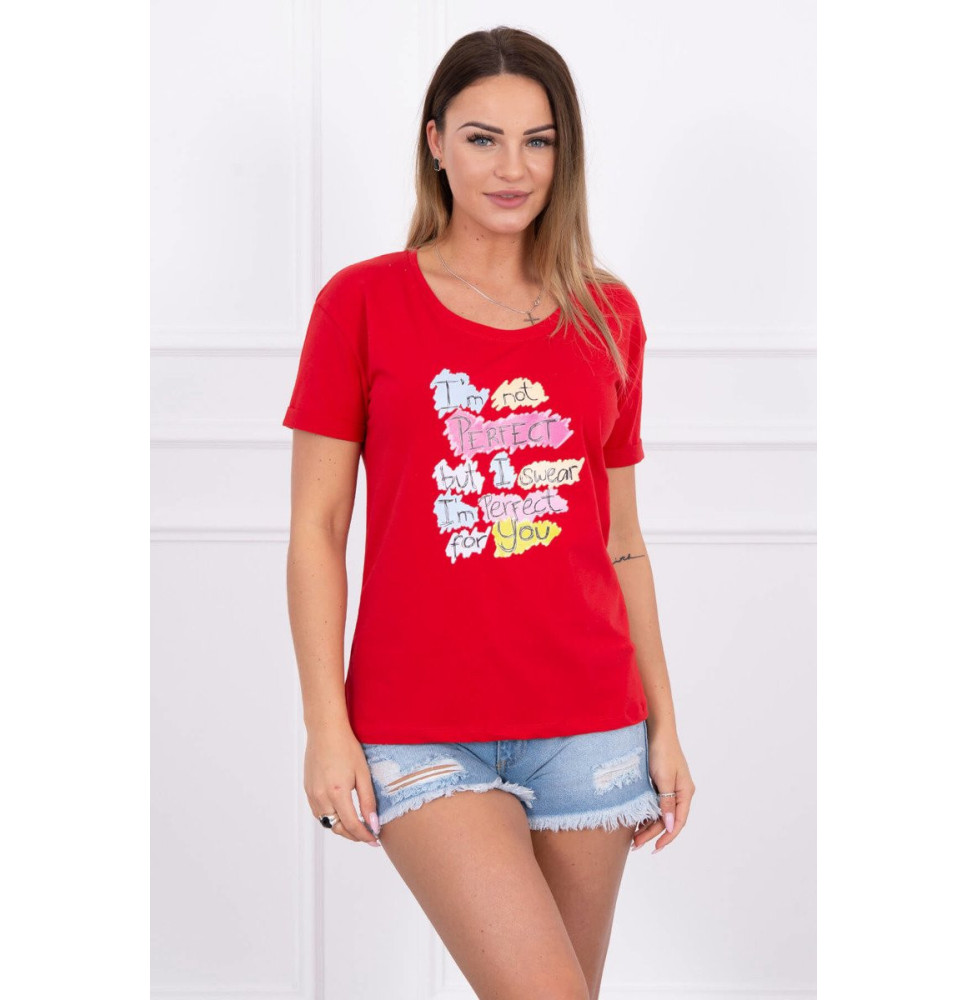 Női PERFECT MI5406 piros póló