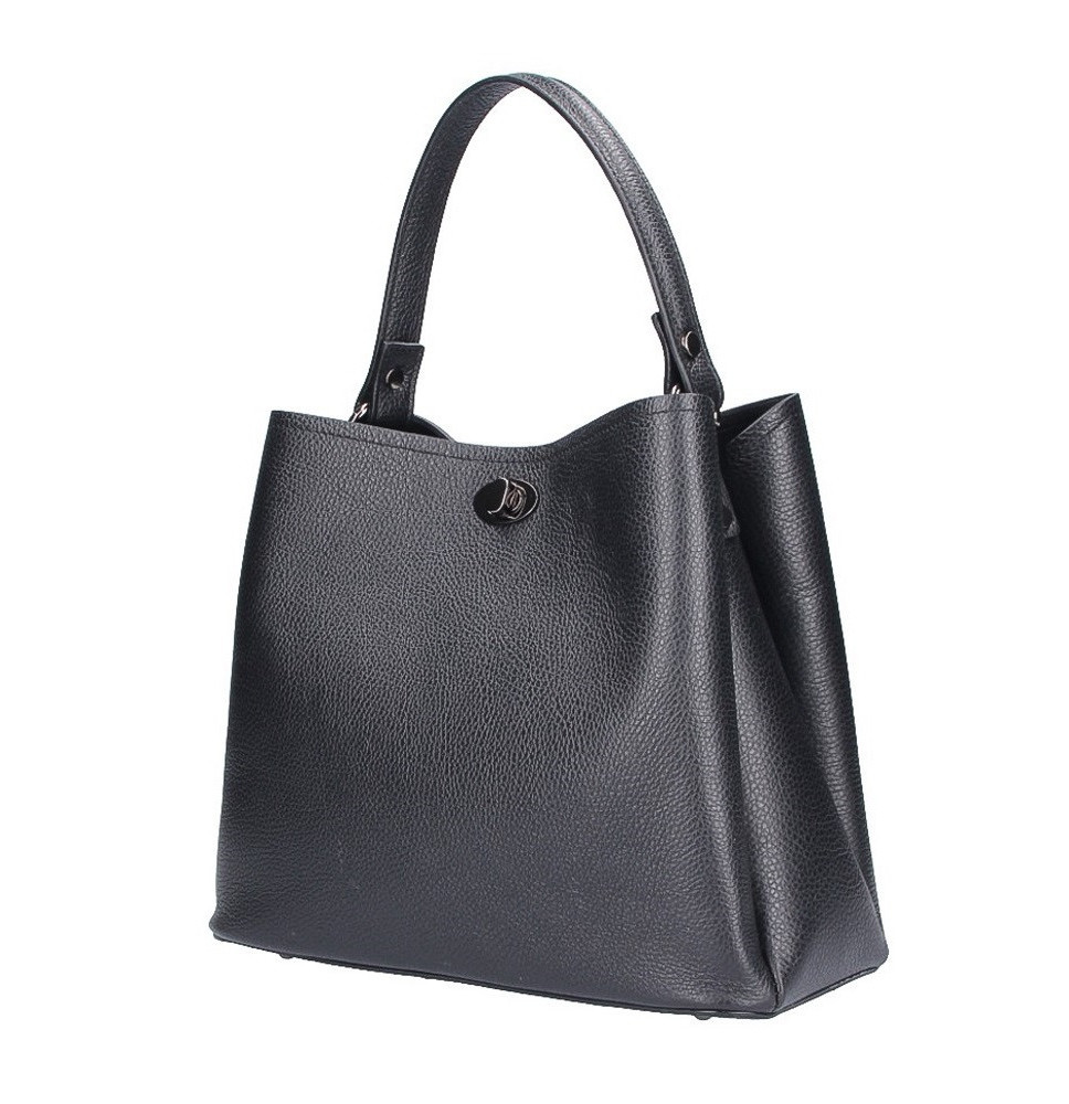 Bőr kézitáska, 232 fekete, OLASZORSZÁGBAN Készült