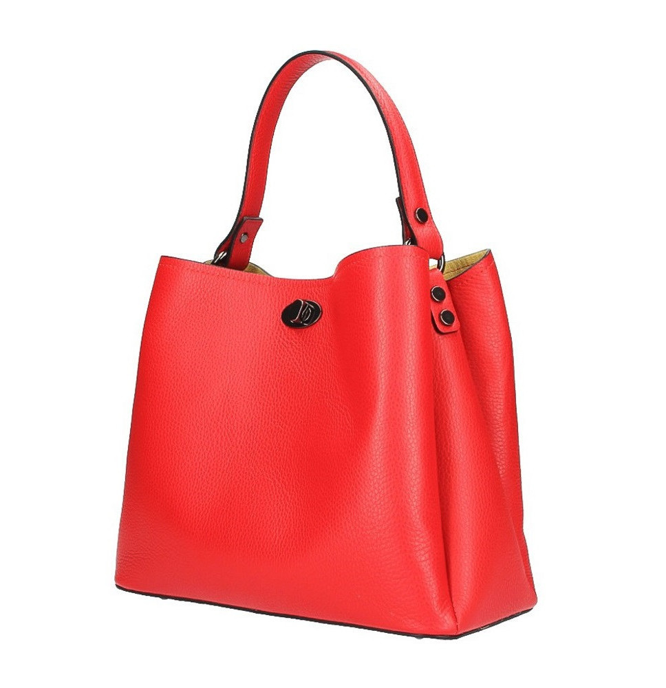 Bőr kézitáska, 232 piros, OLASZORSZÁGBAN Készült