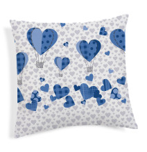 Párnahuzat léggömbök kék 40x40 cm MADE IN ITALY