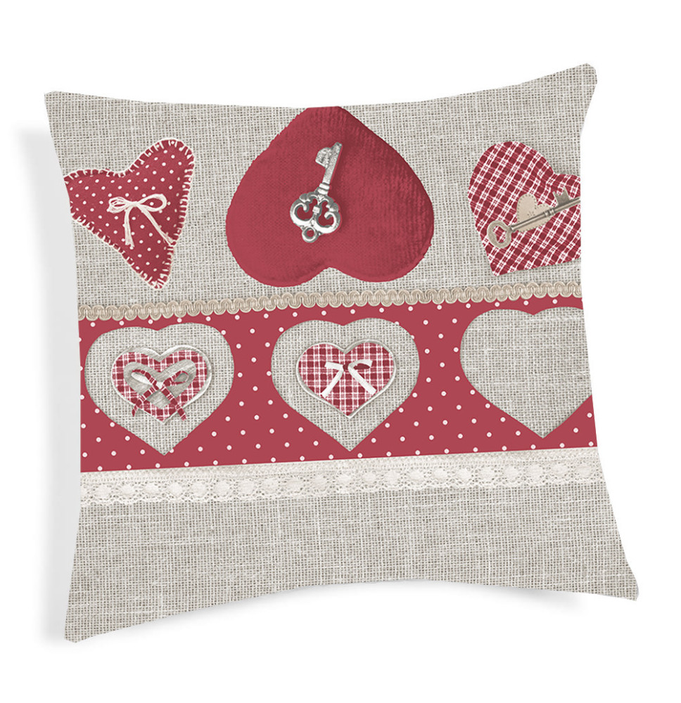 Párnahuzat Kulcs piros 40x40 cm MADE IN ITALY