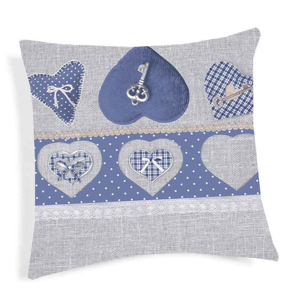 Párnahuzat Kulcs kék 40x40 cm MADE IN ITALY