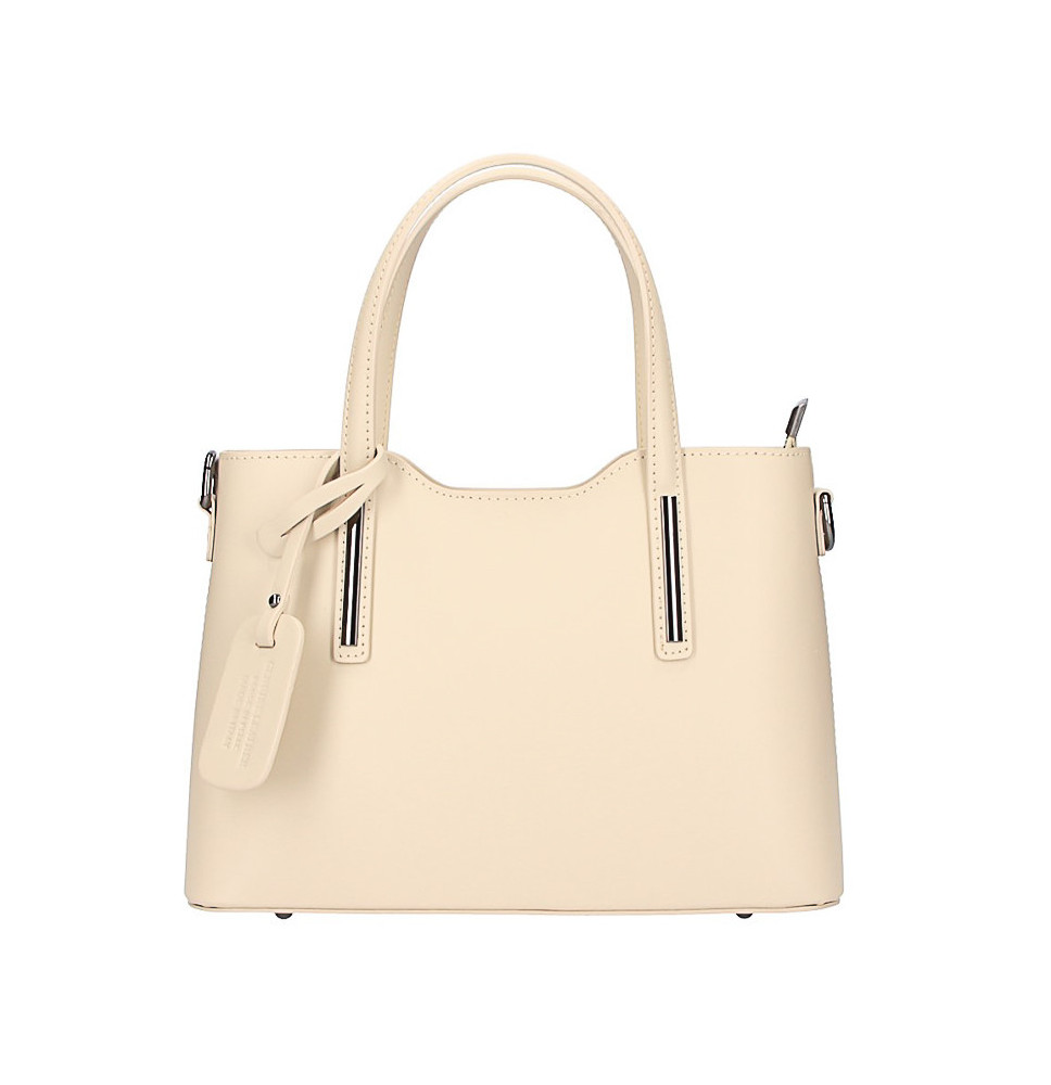 Bézs bőr kézitáska 1364 Készült Olaszországban