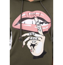 Ruha meghosszabbított hátsó és színes nyomtatott elülső MI64632 khaki