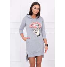 Ruha meghosszabbított hátsó és színes nyomtatott elülső MI64632 szürke