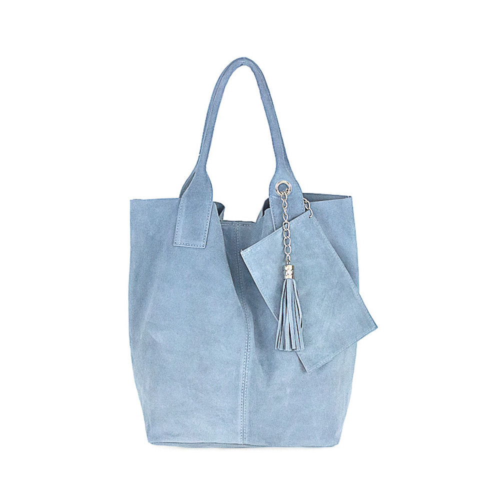 Sky kék bőr táska velúr kivitelben 804