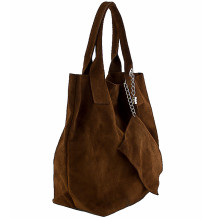 Fekete bőr kézitáska, velúr kivitelben - 804