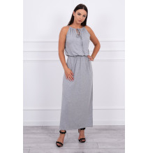 Hosszú ruha MI8893 hasított szürke