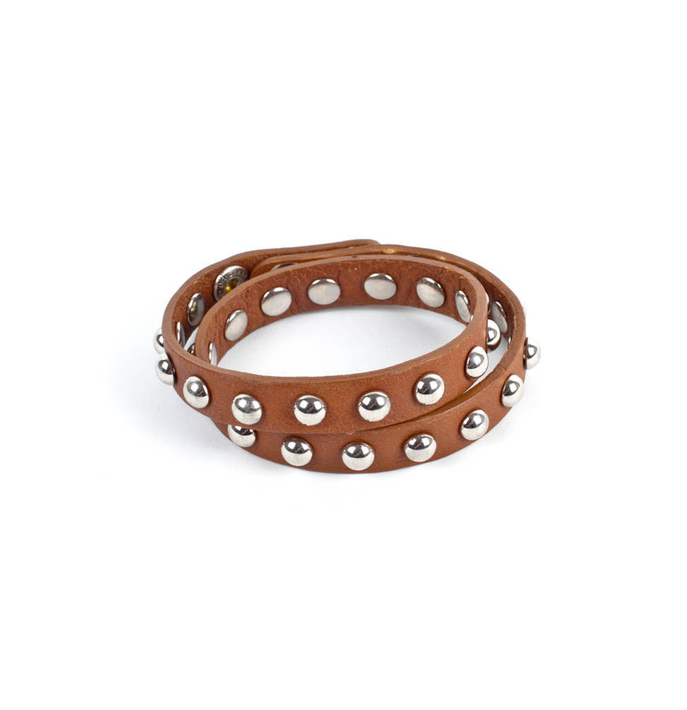 Női bőr karkötő 846 konyak, Olaszországban készült