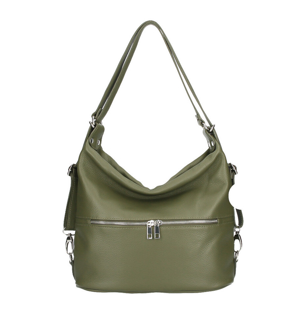 Bőr válltáska / hátizsák 328 katonai zöld