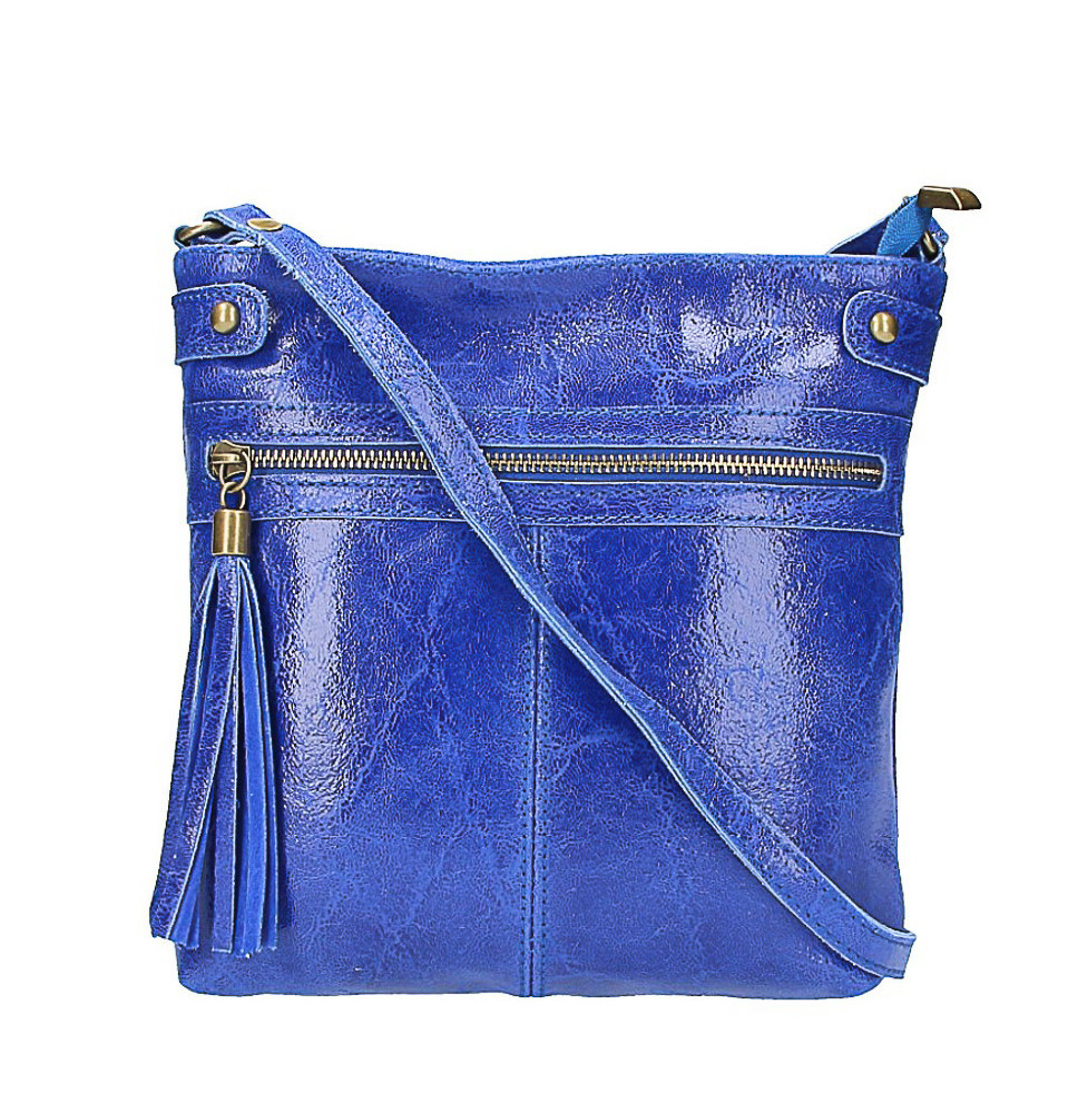 Bőr válltáska 727 cián