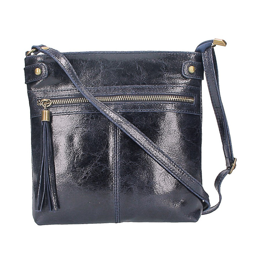 Bőr válltáska 727 sötétkék