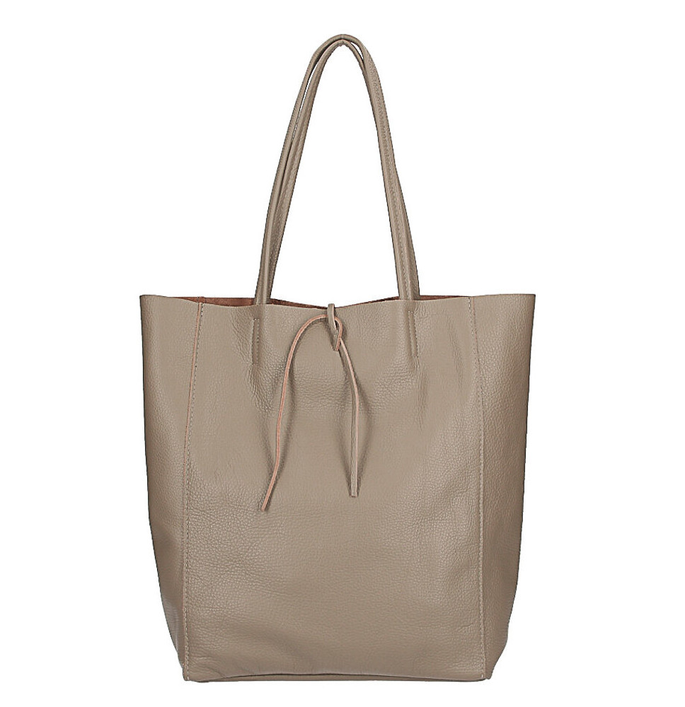 Bőrbevásárló kézitáska 396 sötétszürke-barna Készült Olaszországban