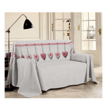 Takaró a kanapén Lógó szív piros