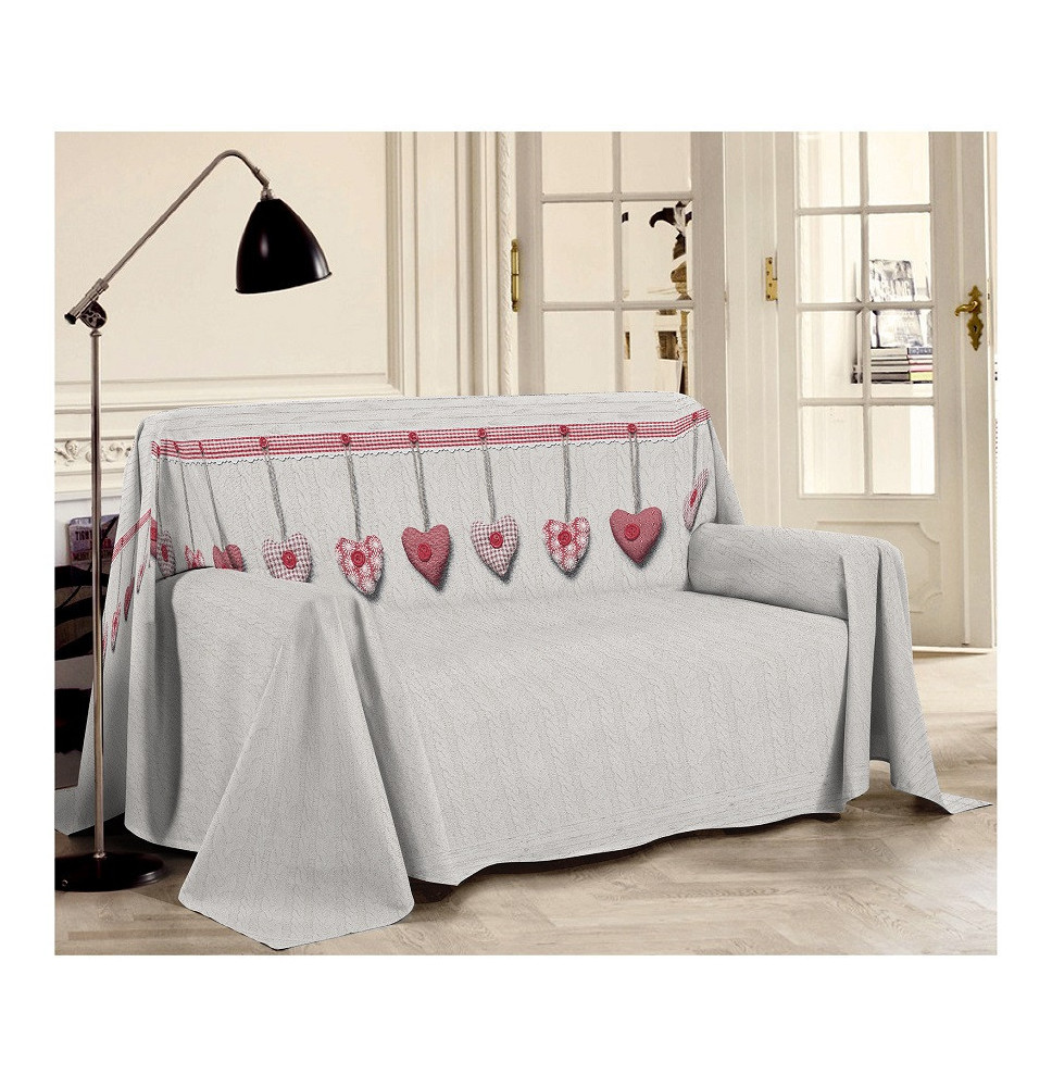 Takaró a kanapén Lógó szív piros