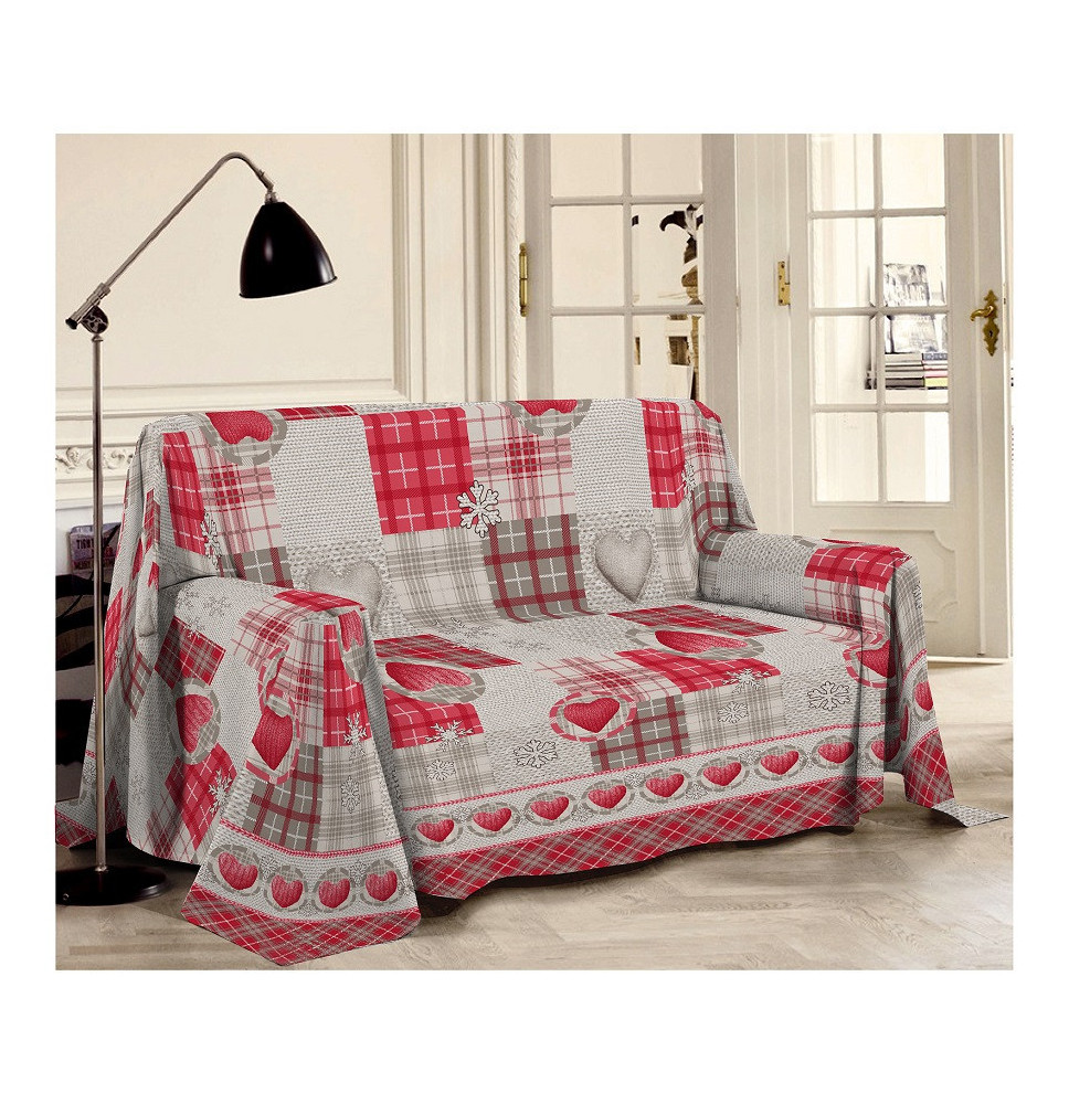 Takaró a kanapén hegyek piros