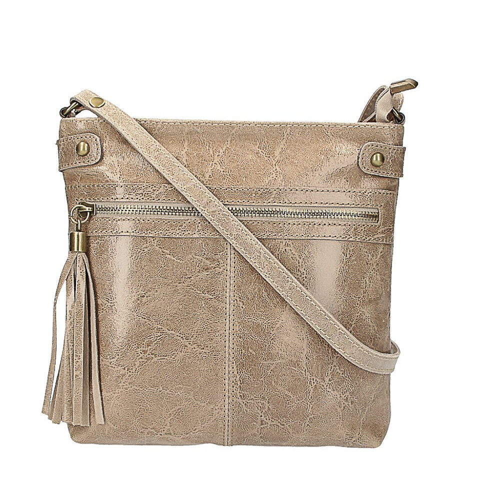 Bőr válltáska 727 szürke-barna