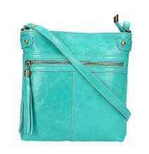Bőr válltáska 727 türkiz