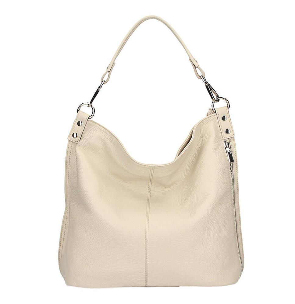 Bőr válltáska 981 bézs Olaszországban gyártva