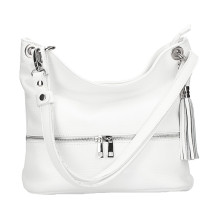 Bőr válltáska MI143 fehér Olaszországban gyártott