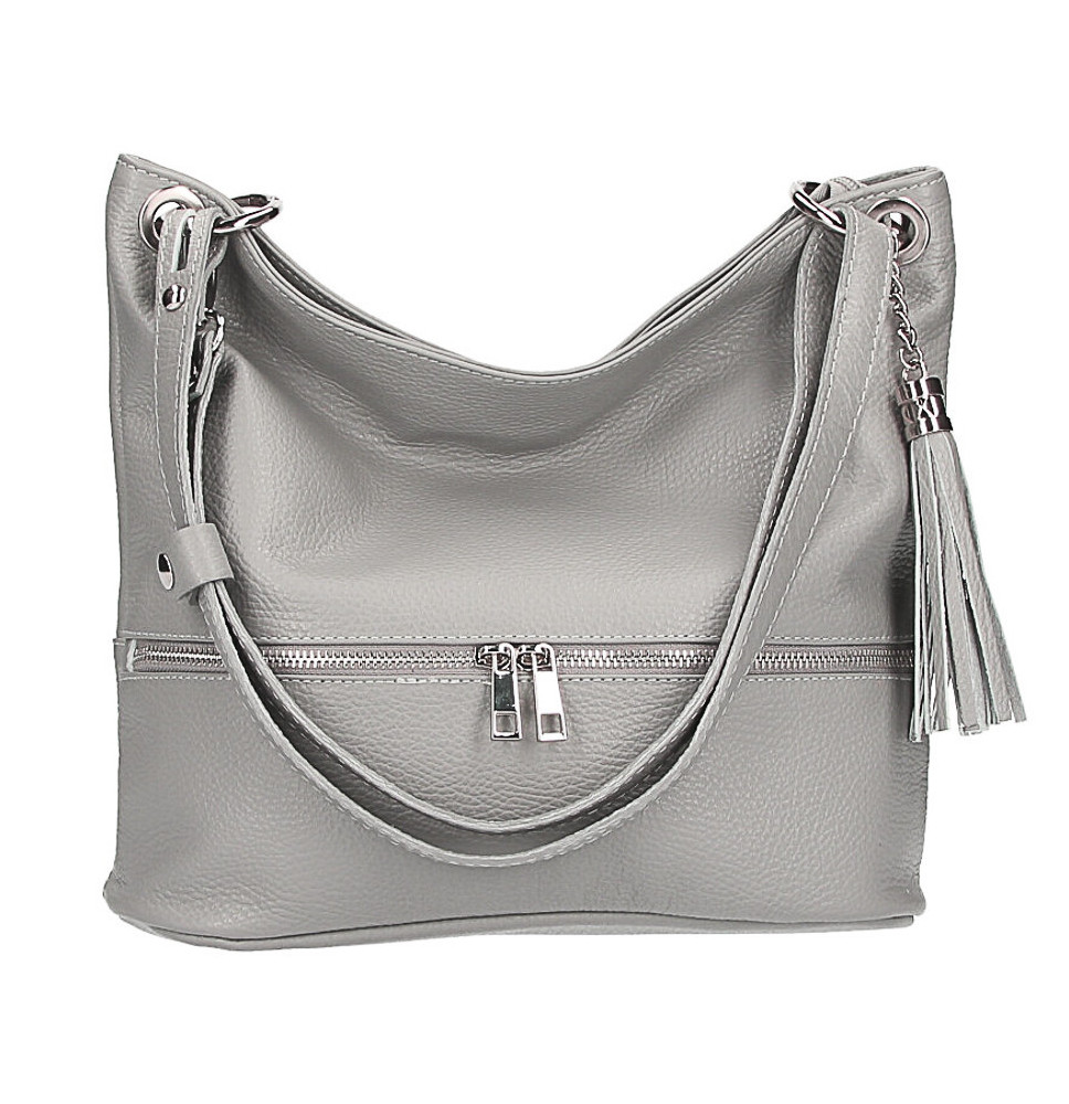 Bőr válltáska MI143 szürke Olaszországban gyártott