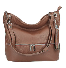 Bőr válltáska MI143 barna Olaszországban gyártott