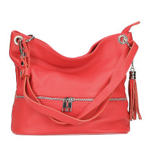 Bőr válltáska MI143 piros Olaszországban gyártott