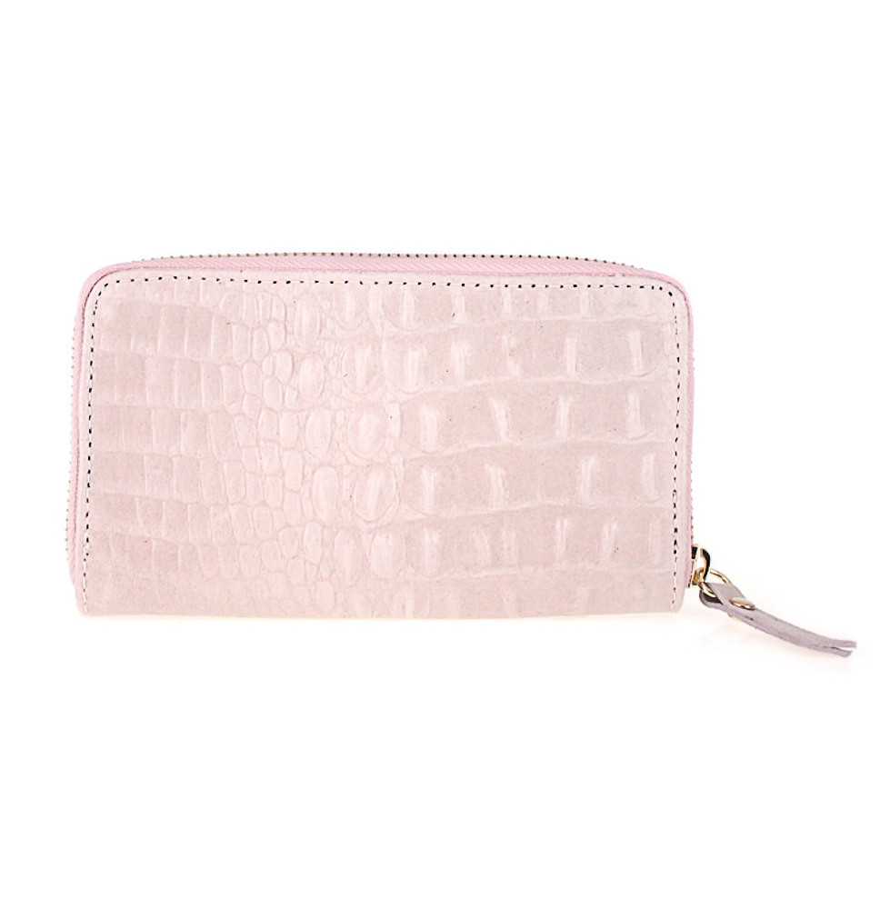 Női bőr pénztárca 382 rózsaszín Olaszországban gyártva