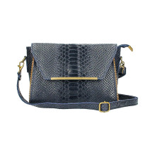 Bőr válltáska 528 sötétkék Made in Italy