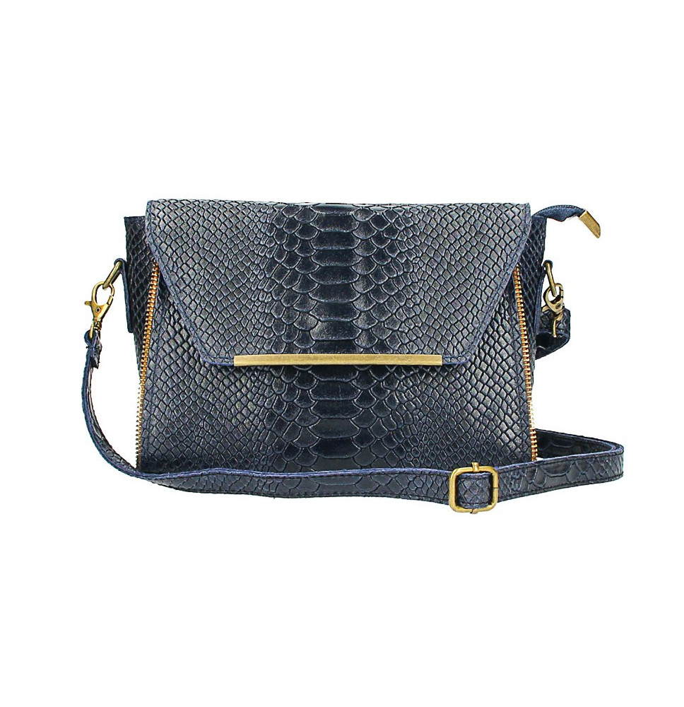 Bőr válltáska 528 sötétkék Made in Italy