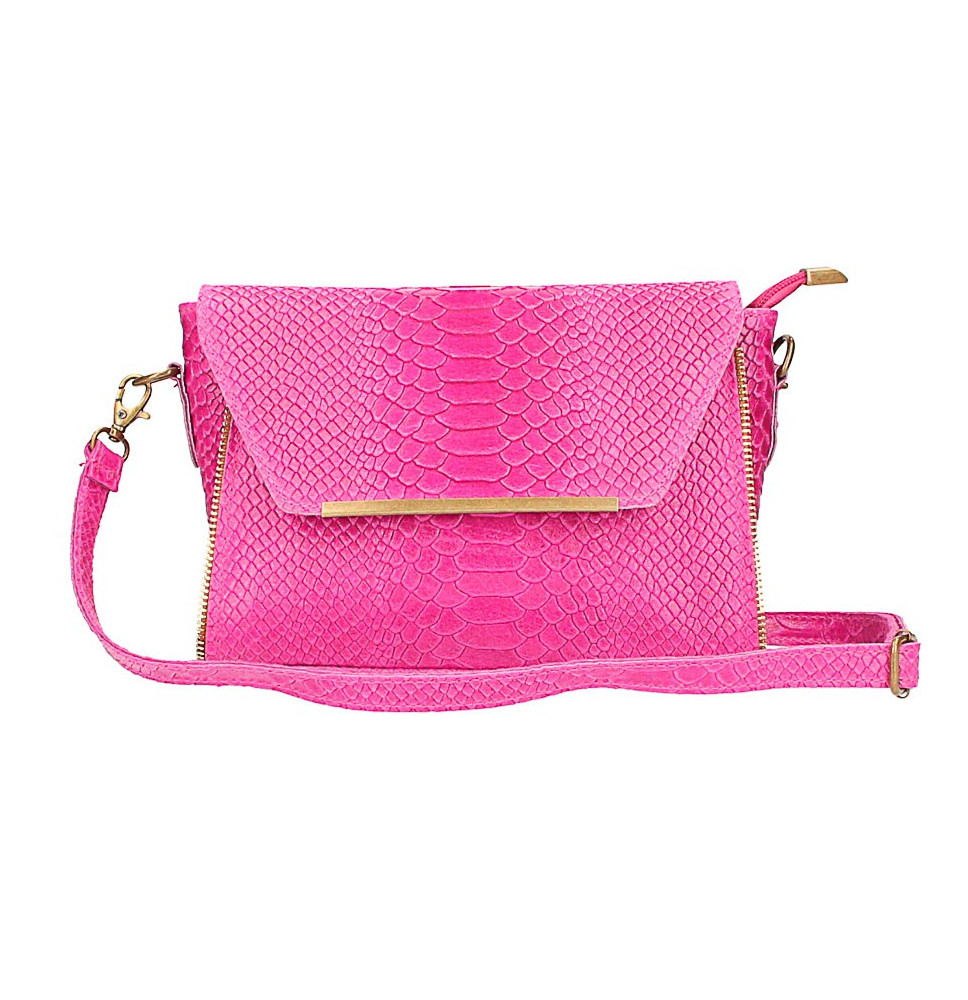 Bőr válltáska 528 fukszia Made in Italy