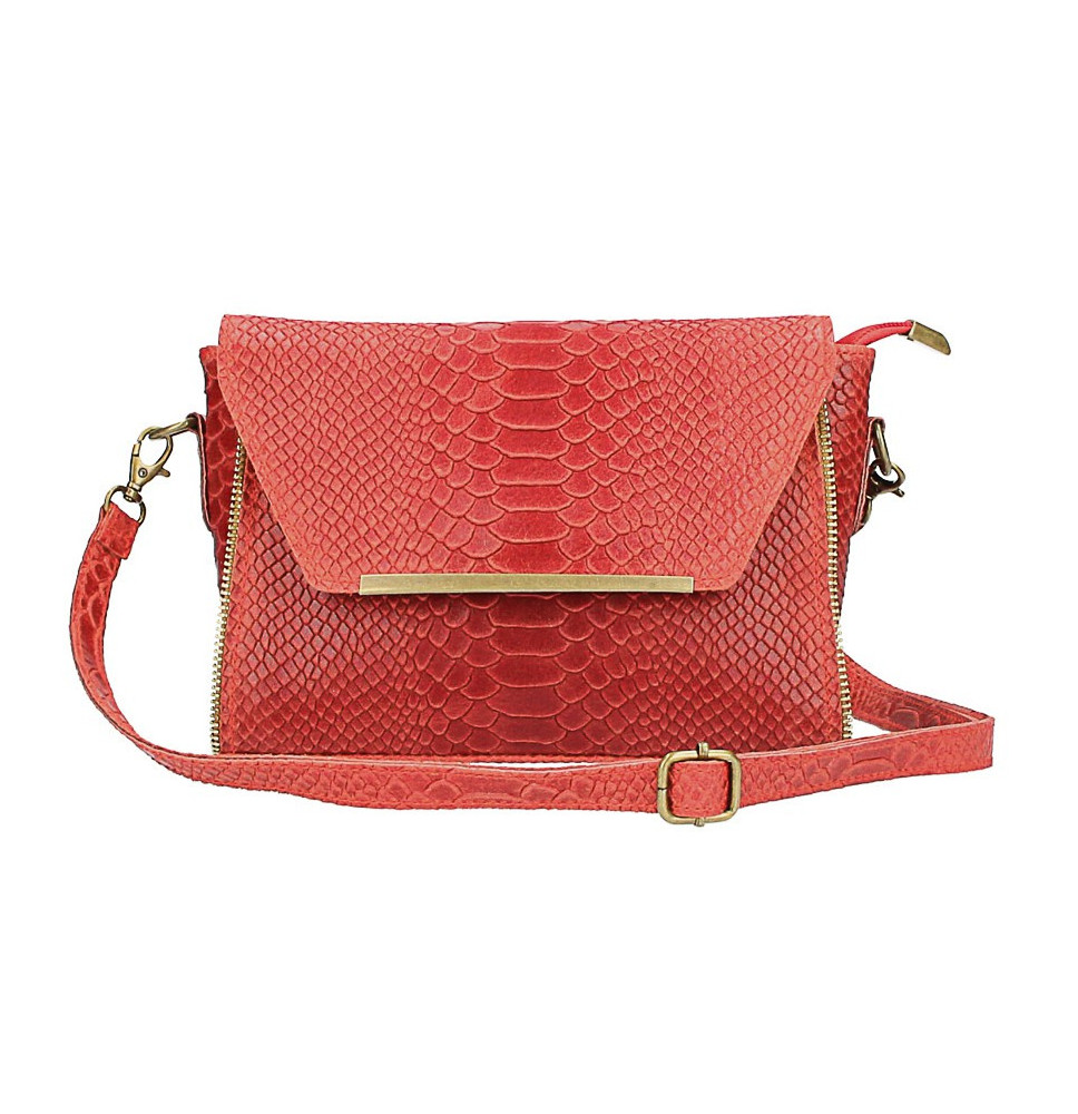 Bőr válltáska 528 piros Made in Italy