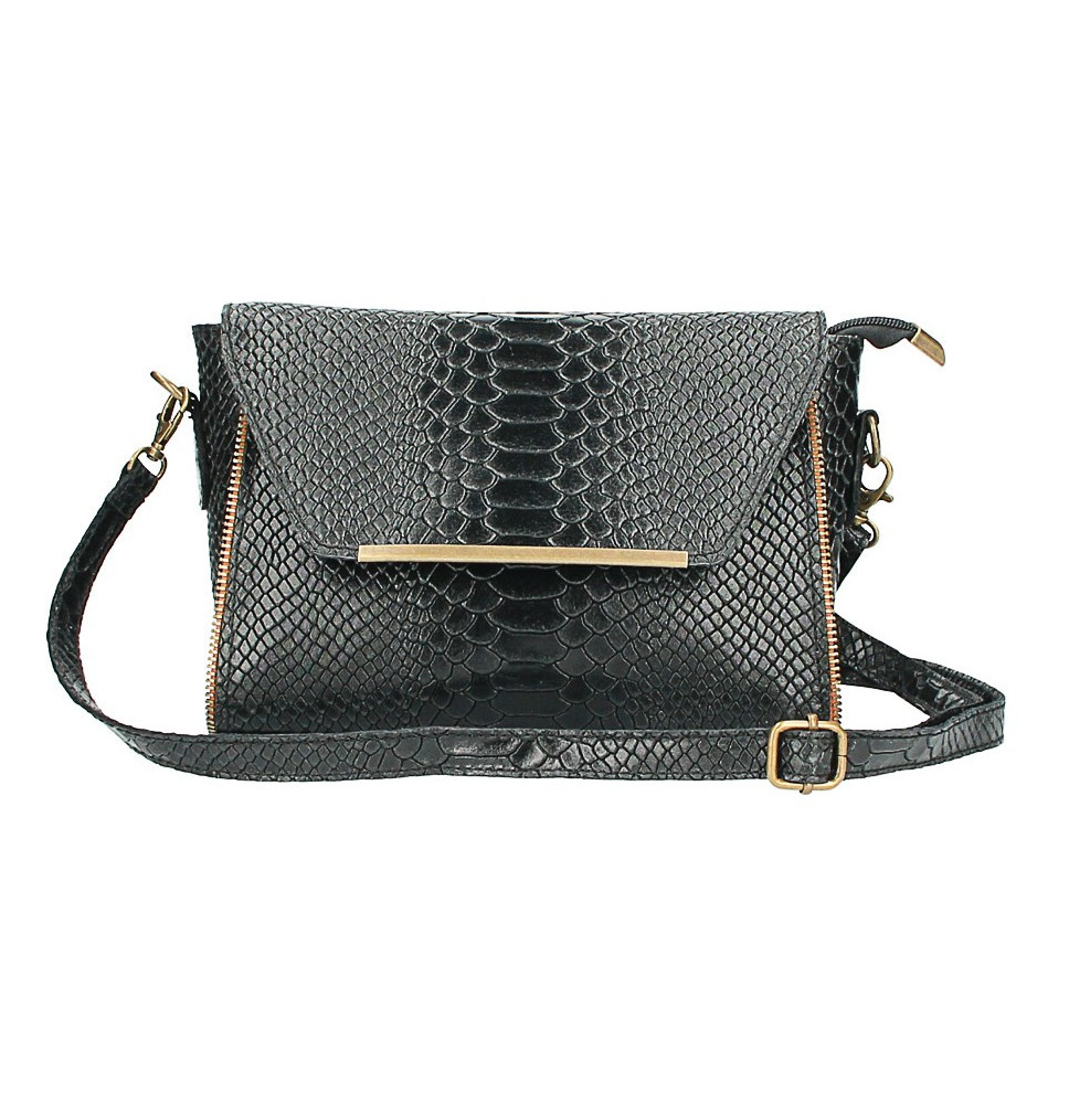 Bőr válltáska 528 fekete Made in Italy