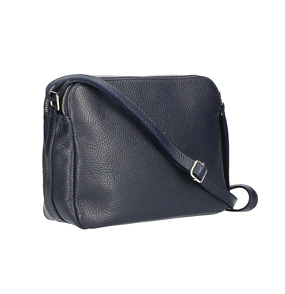 Bőr válltáska 517 sötétkék Made in Italy