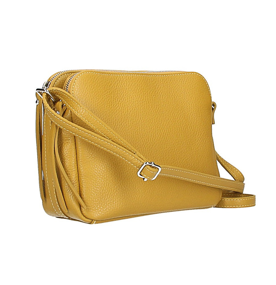 Bőr válltáska 517 okker Made in Italy