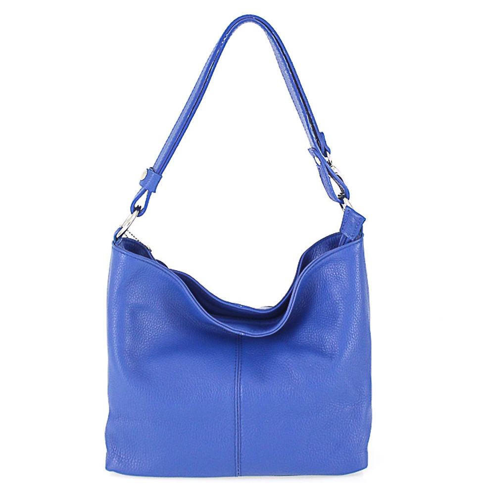 Kožená kabelka na rameno 729 azurovo modrá