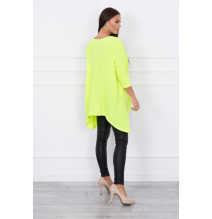 Női, megnövelt tunika MI8875 sárga neon