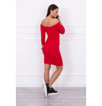 Kivágott ruha nyakkivágással MI8974 piros