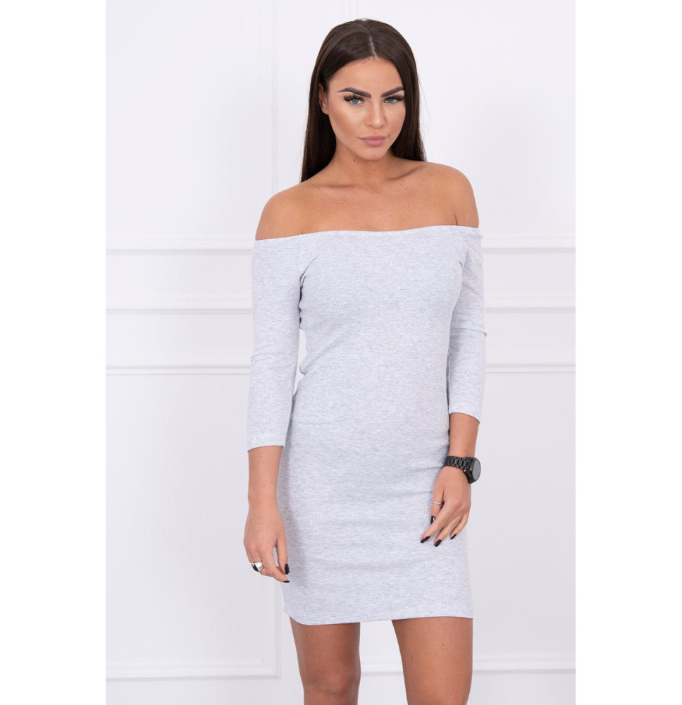 Kivágott ruha nyakkivágással MI8974 szürke