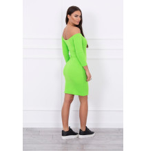 Kivágott ruha nyakkivágással MI8974 zöld neon