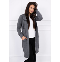 Női kapucnis zsebek MI8924 grafit