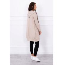 Női kapucnis zsebek MI8924 bézs