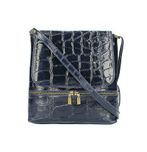 Valódi bőr válltáska 573 sötétkék Made in Italy