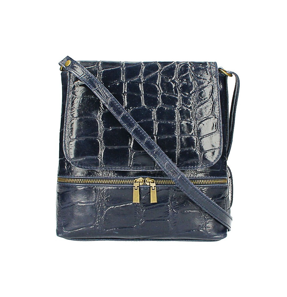 Valódi bőr válltáska 573 sötétkék Made in Italy