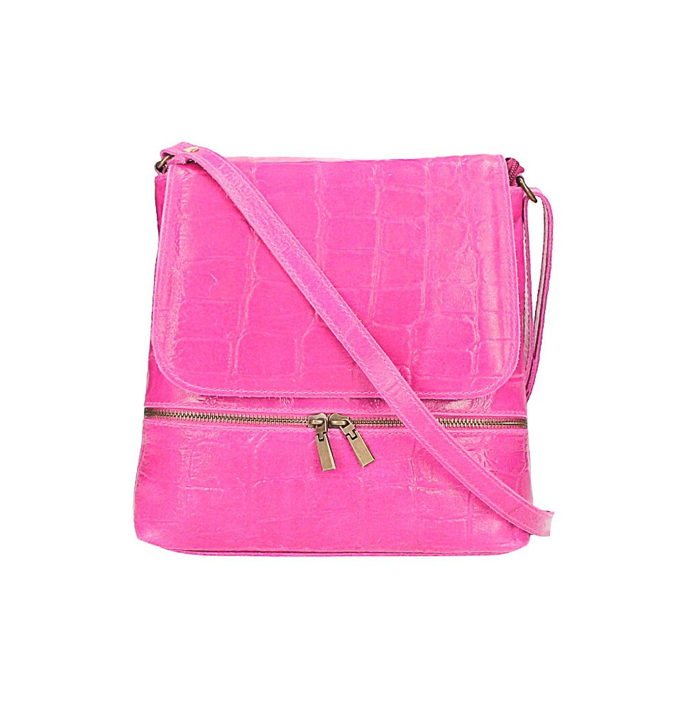 Valódi bőr válltáska 573 fukszia Made in Italy