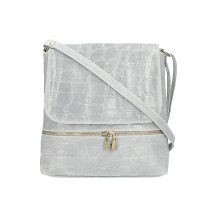 Valódi bőr válltáska 573 szürke Made in Italy