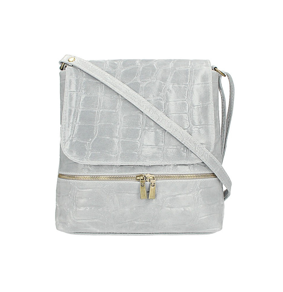 Valódi bőr válltáska 573 szürke Made in Italy