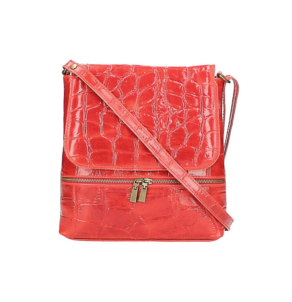 Valódi bőr válltáska 573 piros Made in Italy