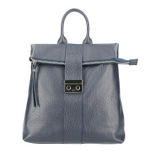 Bőr hátizsák 576 kék Made in Italy